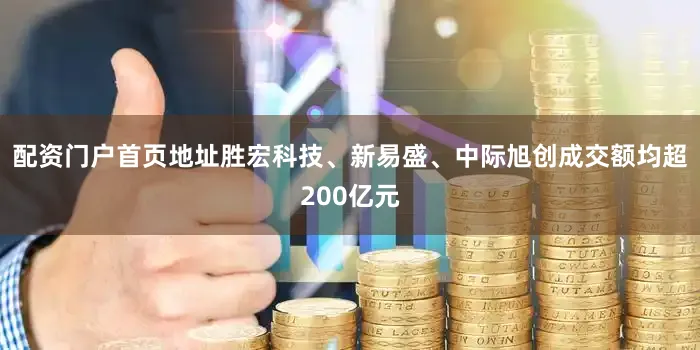 配资门户首页地址胜宏科技、新易盛、中际旭创成交额均超200亿元