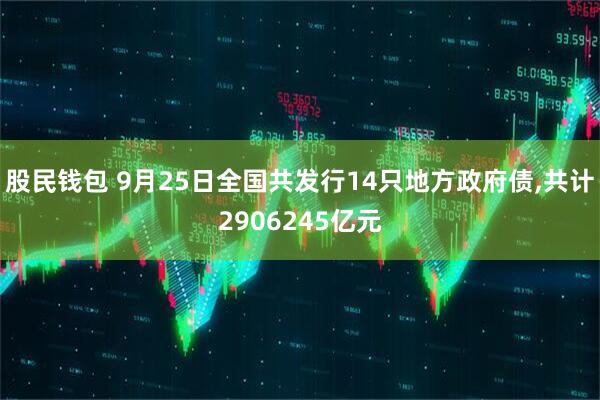 股民钱包 9月25日全国共发行14只地方政府债,共计2906245亿元