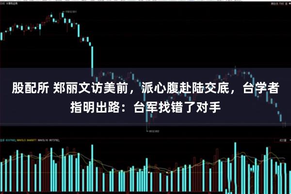 股配所 郑丽文访美前,派心腹赴陆交底,台学者指明出路:台军找错了对手